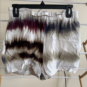 Zara High Waist Tie-Dye Shorts - White, Purple, Black